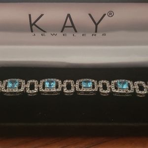 Sterling Silver Blue Topaz Sapphire Bracelet